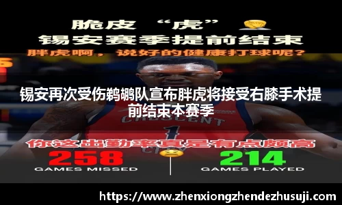 锡安再次受伤鹈鹕队宣布胖虎将接受右膝手术提前结束本赛季